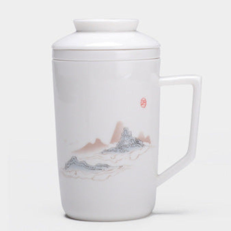 Thousand-Li Landscape Blanc De Chine Ceramic Cup