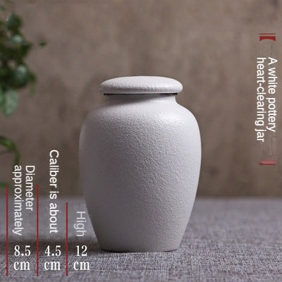 Black and White Stoneware Ceramic Jar