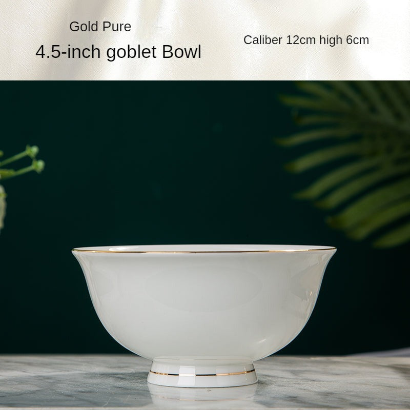 China Creative Small Gold Rim Rice Bowl