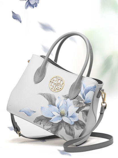 Elegant Gardenia Genuine Leather Handbag