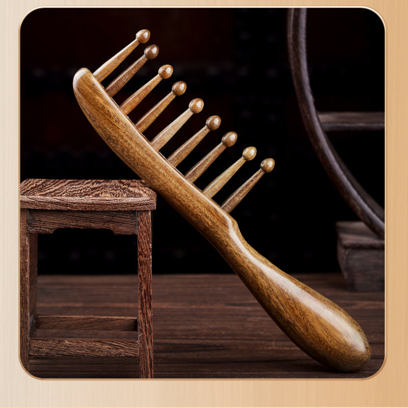 Green Sandalwood Coarse Toothed Meridian Scalp Massage Comb