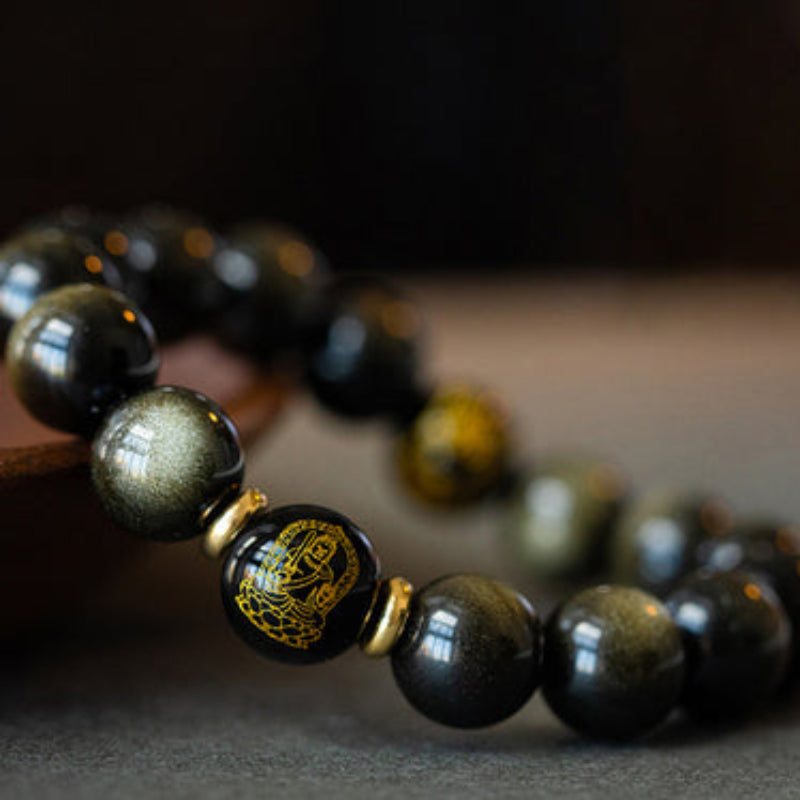 Zodiac Obsidian Benming Buddha Bracelet