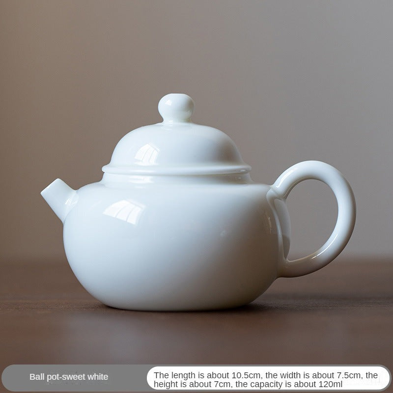 Handmade White Porcelain Antique Teapot