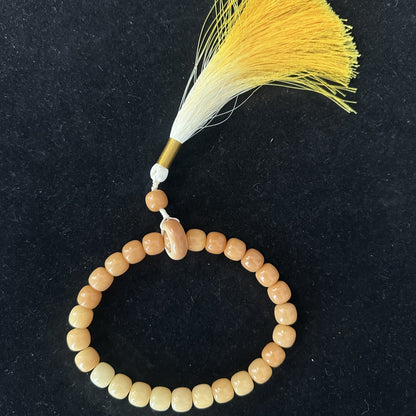 Gradient Jade Bodhi Root Bracelet Weathered Bodhi Lotus Seedpod Pendant 19 Pcs