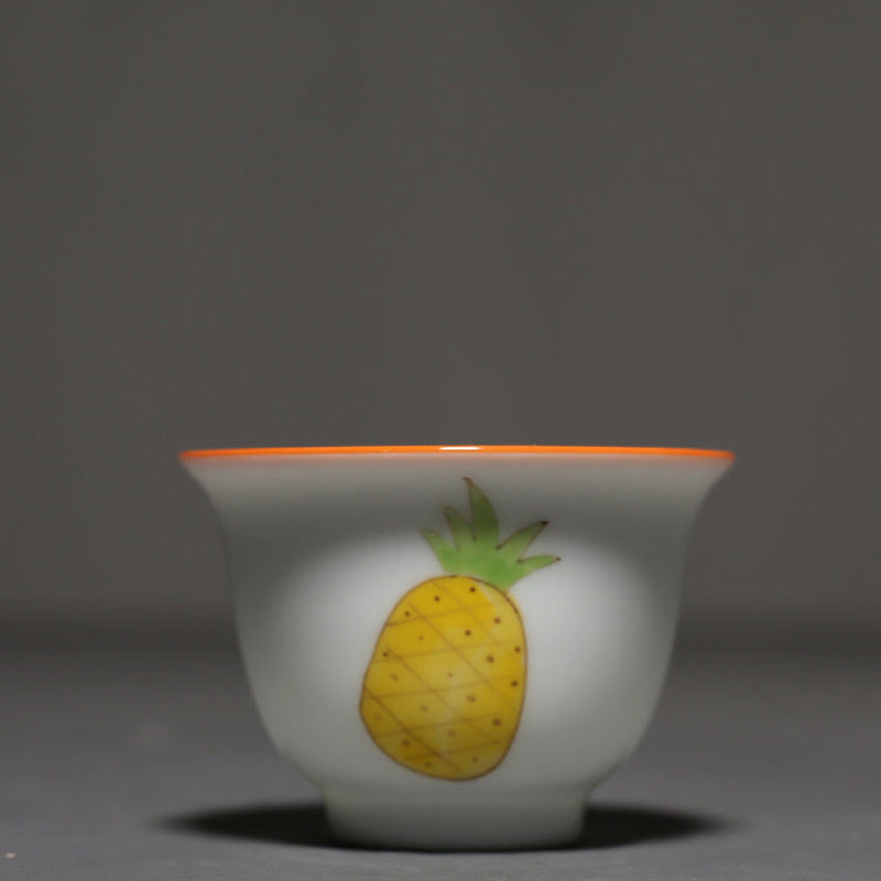 Hand Drawn White Porcelain Tea Cup