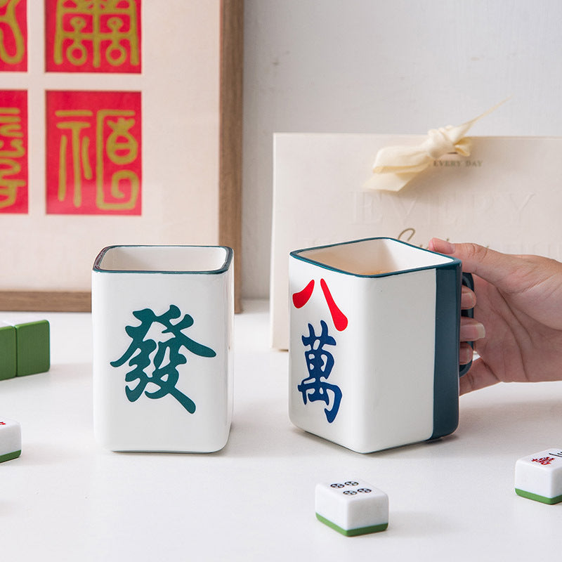 Mahjong Design Ceramic Cup