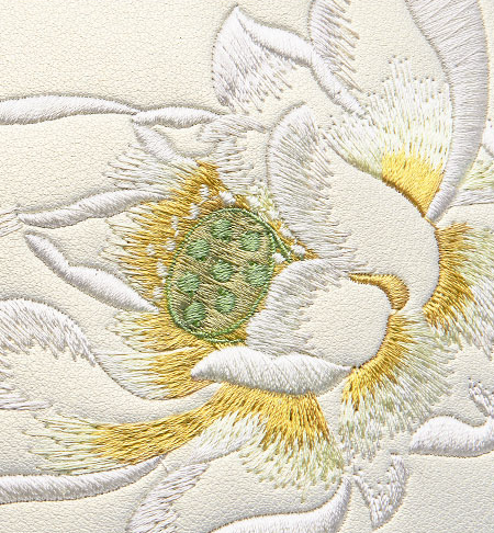 Elegant Lotus Love Embroidered Leather Shoulder Bag