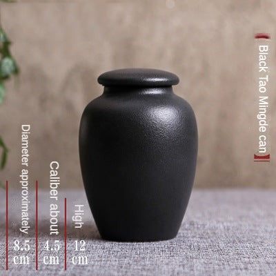 Black and White Stoneware Ceramic Jar