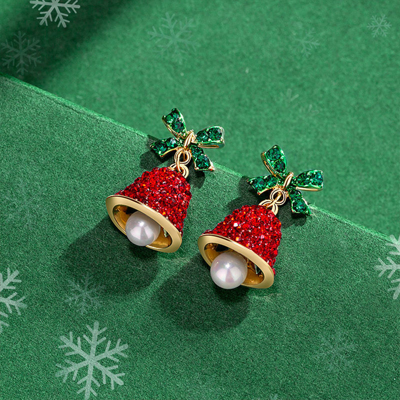Red Bell Earrings Women Christmas Beautiful Exquisite Earrings
