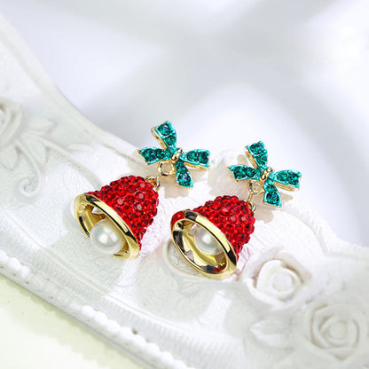 Red Bell Earrings Women Christmas Beautiful Exquisite Earrings