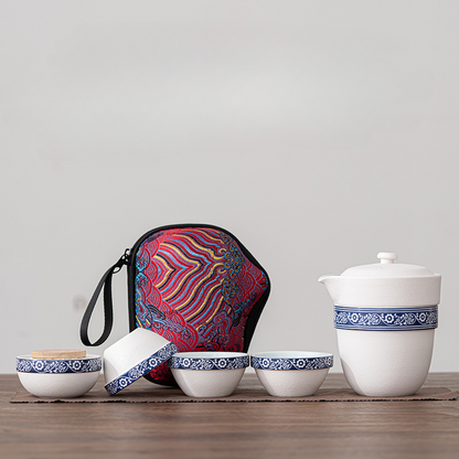 Retro Pattern Design Portable Travel Tea Set