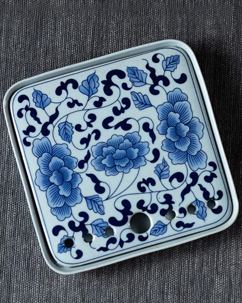 Handmade Blue And White Porcelain Tea Tray - gloriouscollection