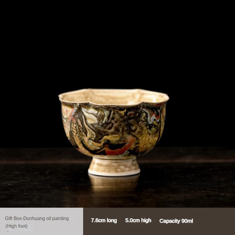 Dehua Hand-Made Oil Painting Tea Cup