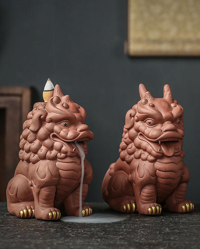 Handmade Wealth PiXiu Decorative Redware Tea Pet - gloriouscollection
