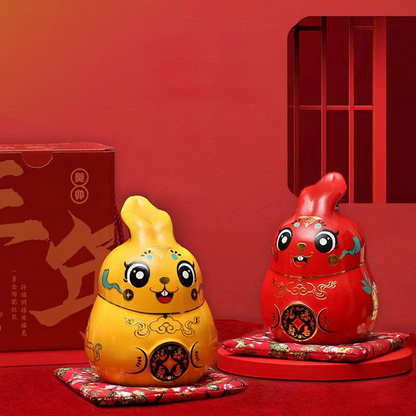 Year of Rabbit Rabbit Saving Pot Logo Customization Company Annual Meeting Bank Children Gift Business Gift Saving Money Pot