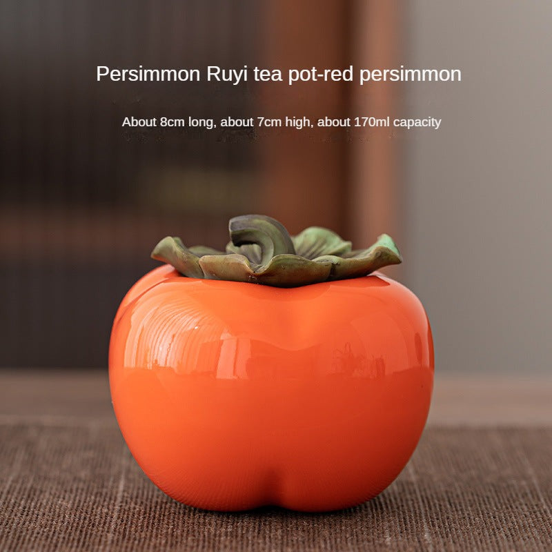 Lucky Persimmon Small Sealed Storage Jar