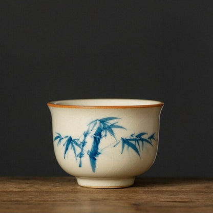 Hand-Painted Beige Ru Kiln Tea Cup